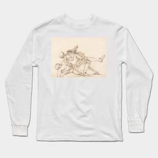 George Taylor's Epitaph - Death Giving George Taylor a Cross Buttock by William Hogarth Long Sleeve T-Shirt